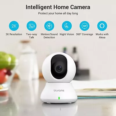 Blurams 2K Indoor Security Camera  Pet Baby Child Monitor CCTV Night Vision FHD • £11.99