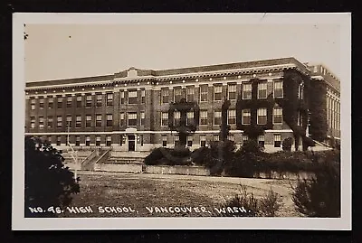 Scarce RPPC Of The High School In Vancouver Washington. C 1940's Wesley Andrews • $13.95
