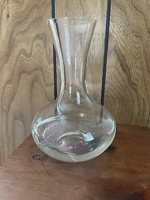 Vintage 1984 Lenox Floral Etched Crystal Vase Simple Farmhouse Wide Base Cute  • $9.99