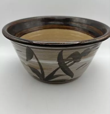 Studio Art Pottery Bowl Planter Glazed Signed 8” Midcentury Vintage Japanese • $38