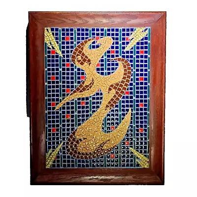 19x15 VTG 50's MID CENTURY MODERN ABSTRACT STILL LIFE TILE BOARD MOSAIC CUBIST • $199