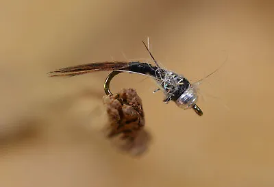 12 Flies - Black Ops Rainbow Warrior Midge Nymph Fly - Mustad Signature Hook • $9.99