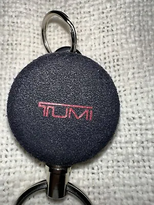 TUMI Black Felt Retractable Key Fob Keychain Badge Clip Excellent • $35.55