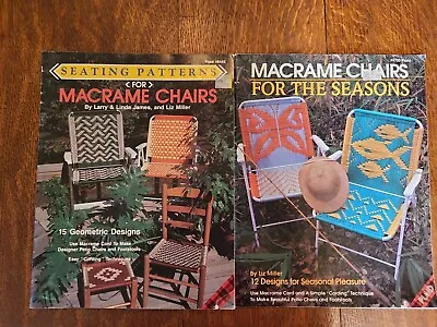 Lot Of 2 Macrame Lawn Chair Pattern Books  Fish Sun Xmas Tree Truck 4th July • $35