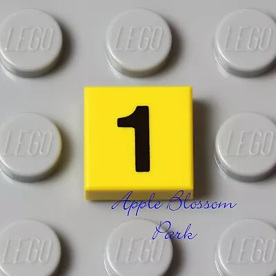 NEW Lego NUMBER ONE Tile - Yellow Square 1x1 Tile W/Black No 1 Pattern 4758 4708 • $1.70