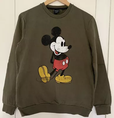 £8 • Buy Men’s Mickey Mouse Green Sweatshirt - Size Small