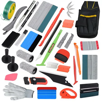 PRO Car Vinyl Wrap Tools Kit Tool Pouch Sign Making Application Squeegee Magnets • $35.05
