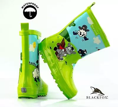 Boys Girls Kids Waterproof Wellies Rain Snow Beach Wellingtons Boots Shoes Size • £9.95