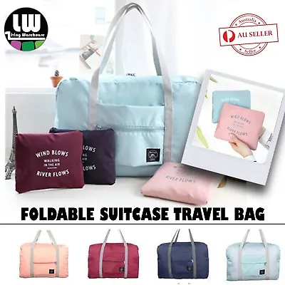 $8.76 • Buy Foldable Suitcase Large Travel Bag Luggage Carry-On Clothes Storage Organizer AU