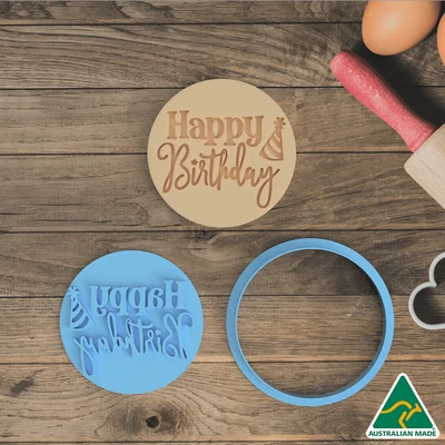 $10.35 • Buy Happy Birthday Cookie Cutter And Fondant Embosser