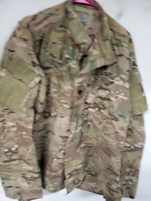 US ARMY ISSUE  MULTICAM  -  FLAME RESISTANT  Large Long Jacket Used Gg • $23