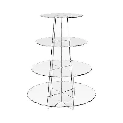 £18.92 • Buy Acrylic Cupcake Display Stand Cup Cake 4 Tier Wedding Party Riser - Scallop