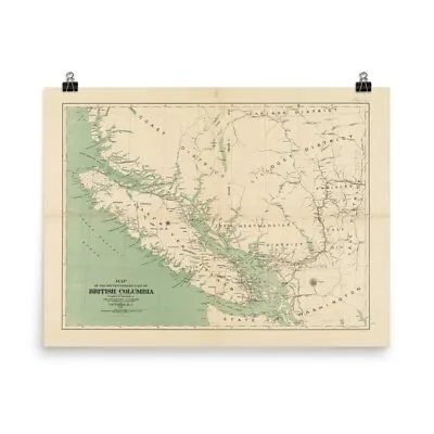 Old Vancouver Island Map (1892) Vintage British Columbia Atlas Poster • $28