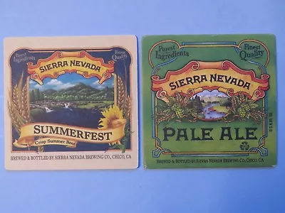 Beer Brewery COASTER ~ SIERRA NEVADA Summerfest & Pale Ale ~ Chico CALIFORNIA • $16.10