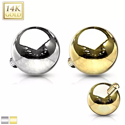 14K Solid Gold Dermal Top Internally Threaded Ball Micro Dermal Anchor 14g • $29.99