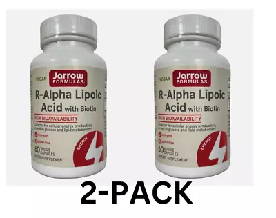 2 PACK Jarrow Formulas Vegan R-Alpha Lipoic Acid W/ Biotin 60 Veg Caps Exp 5/24 • $23.96