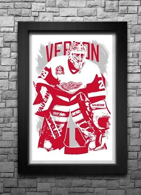 MIKE VERNON Art Print/poster DETROIT RED WINGS FREE S&H! JERSEY • $11.99
