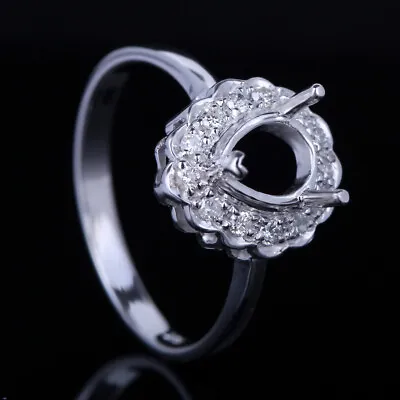 $475.51 • Buy 5x7mm Pear Cut 10K White Gold Engagement Wedding Semi Mount Real Diamonds Ring