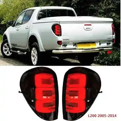 Pair LED Tail Lights Rear Brake Lamps For Mitsubishi L200 Triton 2005-2014 Smoke • $258