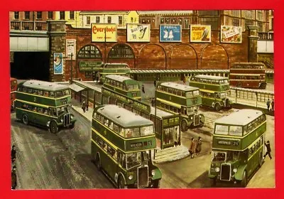 Postcard ~ Salford City Bus Station - AEC Crossley Daimler Leyland - MA Arts B38 • £3.50