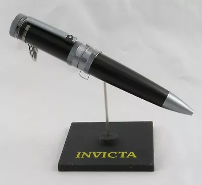 Invicta Russian Diver Black W/ Blue Gunmetal Trim Ballpoint Pen W/Stand - Unused • £27