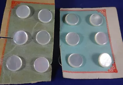 Vintage Mother Of Pearl Iridescent White Buttons Set Of Twelve (12) • $8.99