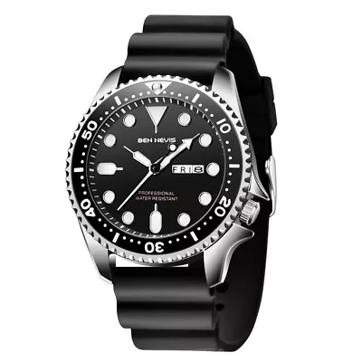 Men's Multifunction 44mm Dial Watch Luminous With Day Date • £14.69