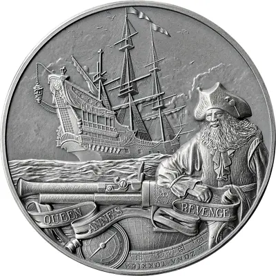 2023 Barbados Captains Of Fortune Queen Anne's Revenge 2 Oz Silver Coin • £129.93