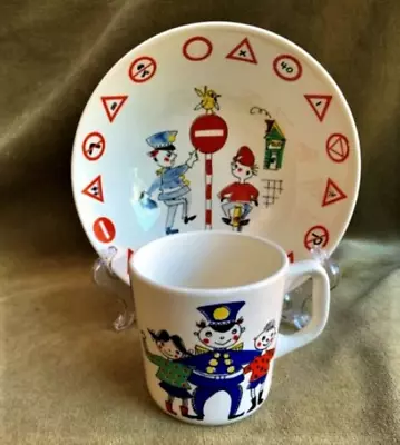 Stavangerflint Norway Trygg Trafikk Child's Cup And Bowl Set By Inger Waage • $38