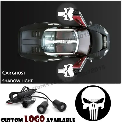 $16.29 • Buy White Punisher Skull Car Door Ghost Shadow Courtesy Welcome Projector Spot Light