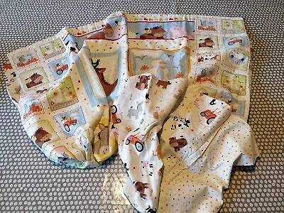 Gorgeous Lightweight Farm Themed Cot/Cotbed Quilt.  Handmade. • £18