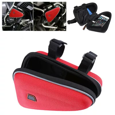 Triangle Storage Bag Tool Packbag Motorcycle Engine Guard Tube Mount Case Pouch • £0.99