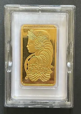 Lady Fortuna 5ozt Pamp Suisse Gold Bar .9999 Fine With Plastic Case & Assay Card • $15000