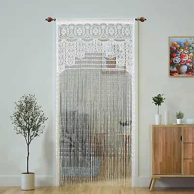 YaoYue Macrame Lace Door String Curtain For DoorwaysRoom Divider Doorway Hippie • $18.38