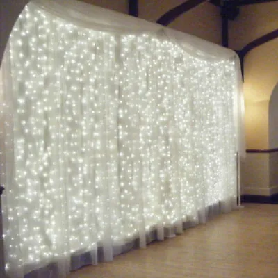 £12.99 • Buy 300/600 LED Curtain Fairy Lights Indoor/Outdoor Wedding Party Christmas Garden