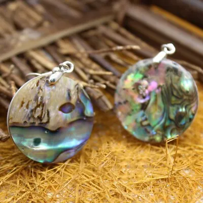 Abalone Shell Round Drop Hook Earrings Fashion Womens Party Jewelry Accessories • £3.96