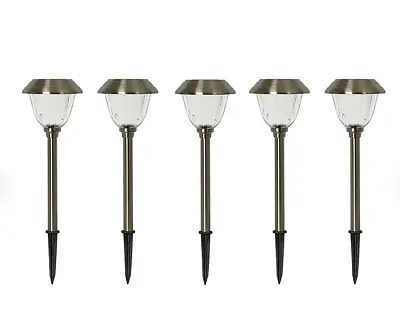 Member's Mark 5-Piece LED Solar Path Lights Stainless Steel • $40