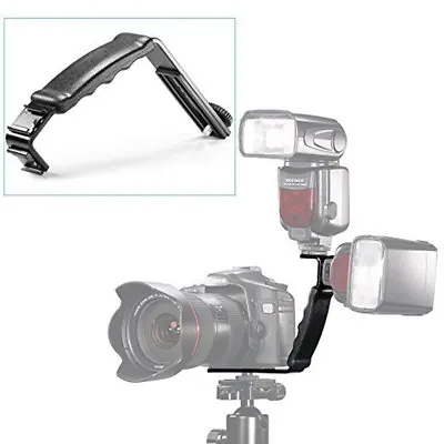 L-Shape Flash Bracket Holder For Flash Light Camera DV Camcorder With Hot Shoe • $8.23