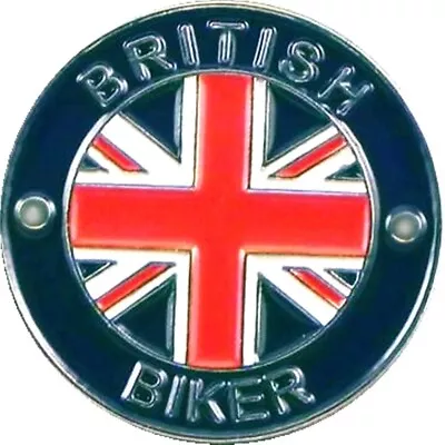 British Biker Union Jack Circle Metal Enamel Pin Badge  • £2.94