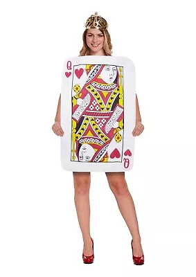 Adults Ladies Queen Of Hearts Playing Card Fancy Dress Up Costume Las Vegas Girl • £14.25