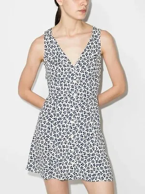 REFORMATION White Blue Floral Rilynn Dress Size 0/XXS-XS Brand New With Tags • $250