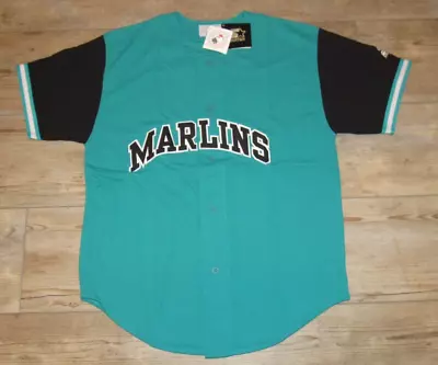 NWT Starter Florida Marlins Miami Vintage 1998 NOS Teal Jersey Men's Large • $43.34