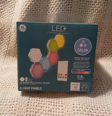 GE LED+ Multicolor Tile Light Bulb Kit Of 6 Pc Color Changing Hexagon Panels. • $23