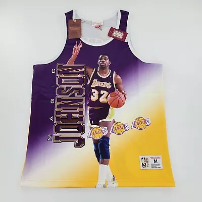 Mitchell & Ness White NBA Los Angeles Lakers Magic Johnson Behind The Back Tank • $39.90