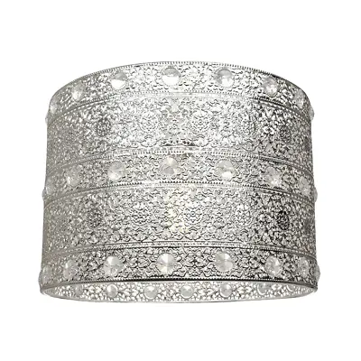 Antique Silver Acrylic Gem Moroccan Style Chandelier Pendant Light Shade Fitt... • £24.50