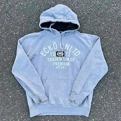 Vintage Y2k Ecko Unltd Gray Hoodie Sweatshirt  • $25