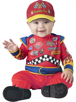 Child's Lil Burning Rubber Racecar Driver Baby Costume Small 6-12 Months • $34.98