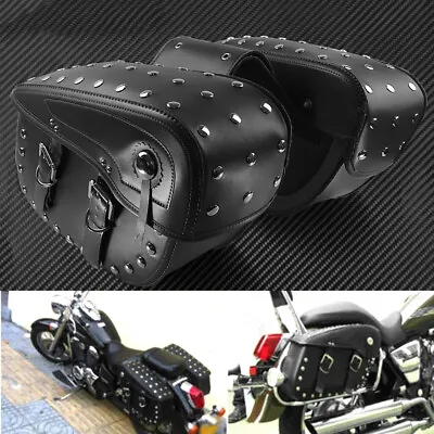 Black Side Saddle Bags Luggage For Kawasaki Vulcan VN 500  900 1500 1600 2000 • $119.99