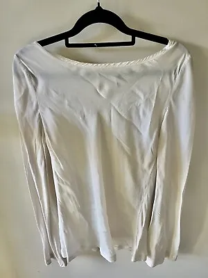 $26 • Buy Scanlan Theodore Cream / White Long Sleeve Blouse Top Size 10
