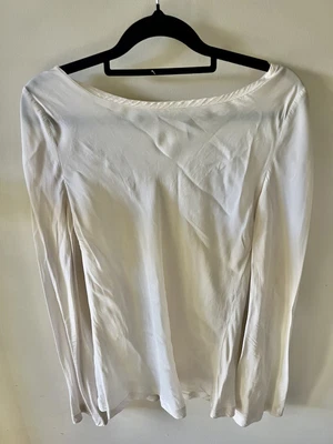 $26 • Buy Scanlan Theodore Cream / White Long Sleeve Blouse Top Size 10